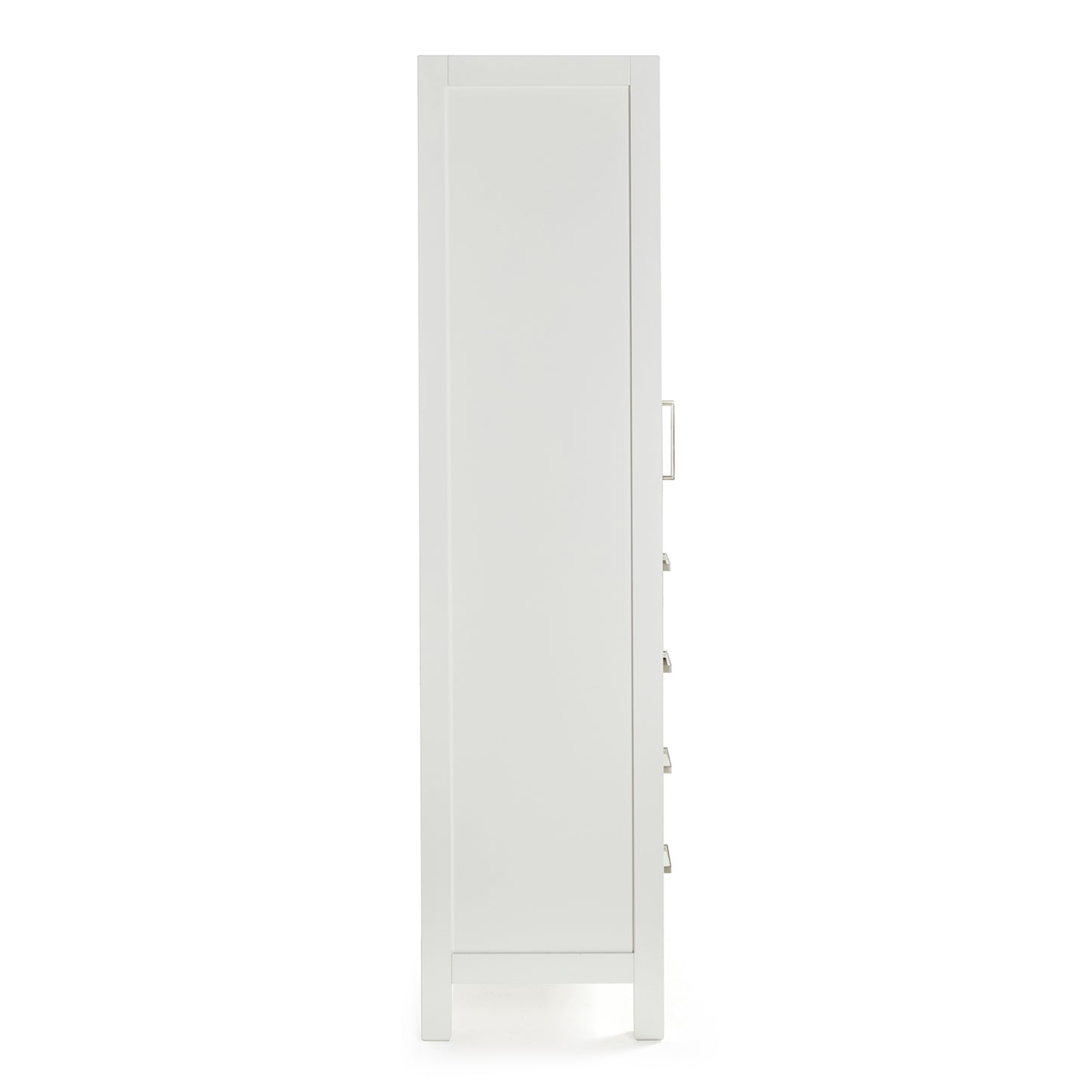 Beckford 2065-inch White base cabinet on white back ground 90 degree side view