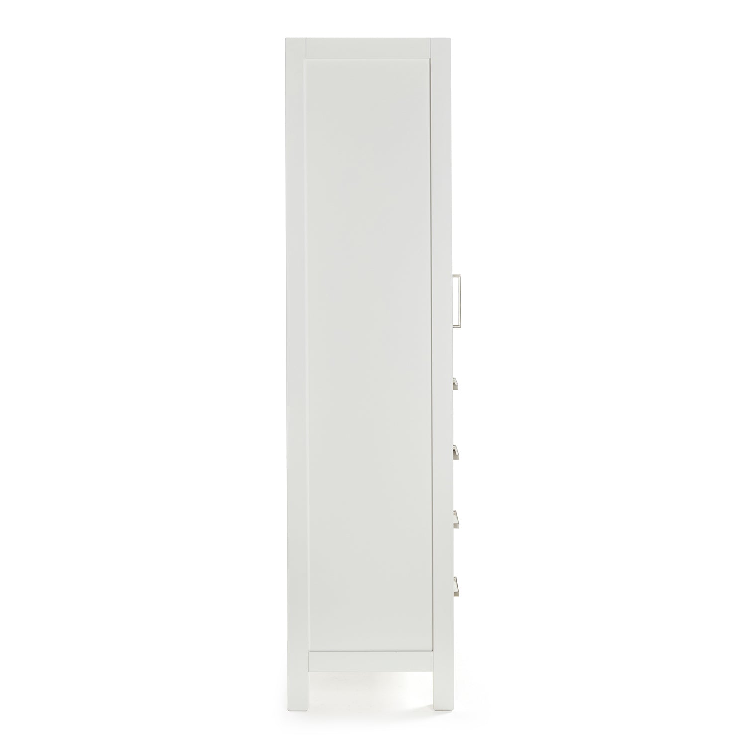 Beckford 2065-inch White base cabinet on white back ground 90 degree side view