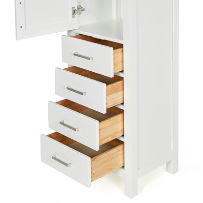 Beckford 2065-inch White base cabinet on white back ground front view open door