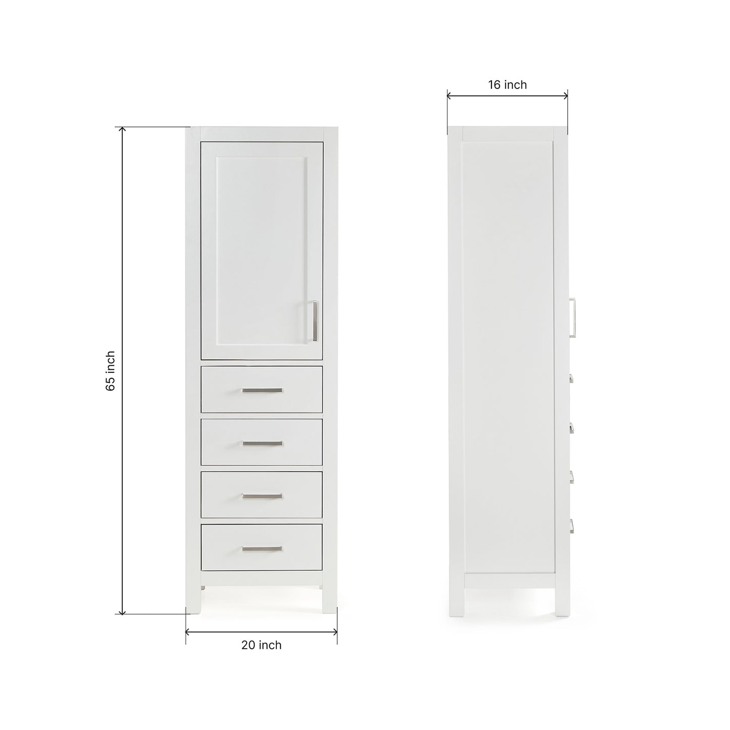 Beckford 2065-inch White base cabinet on dimensions