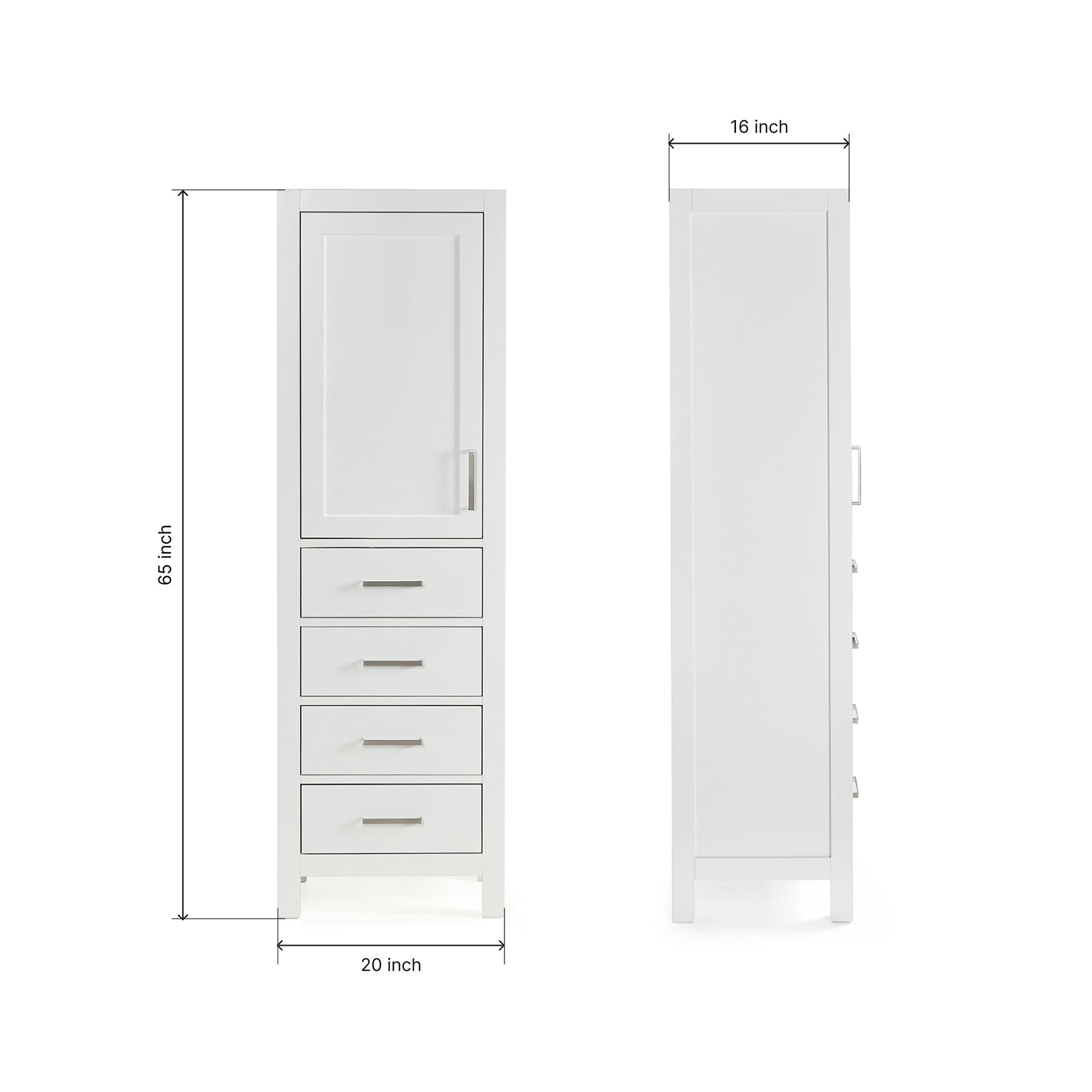 Beckford 2065-inch White base cabinet on dimensions