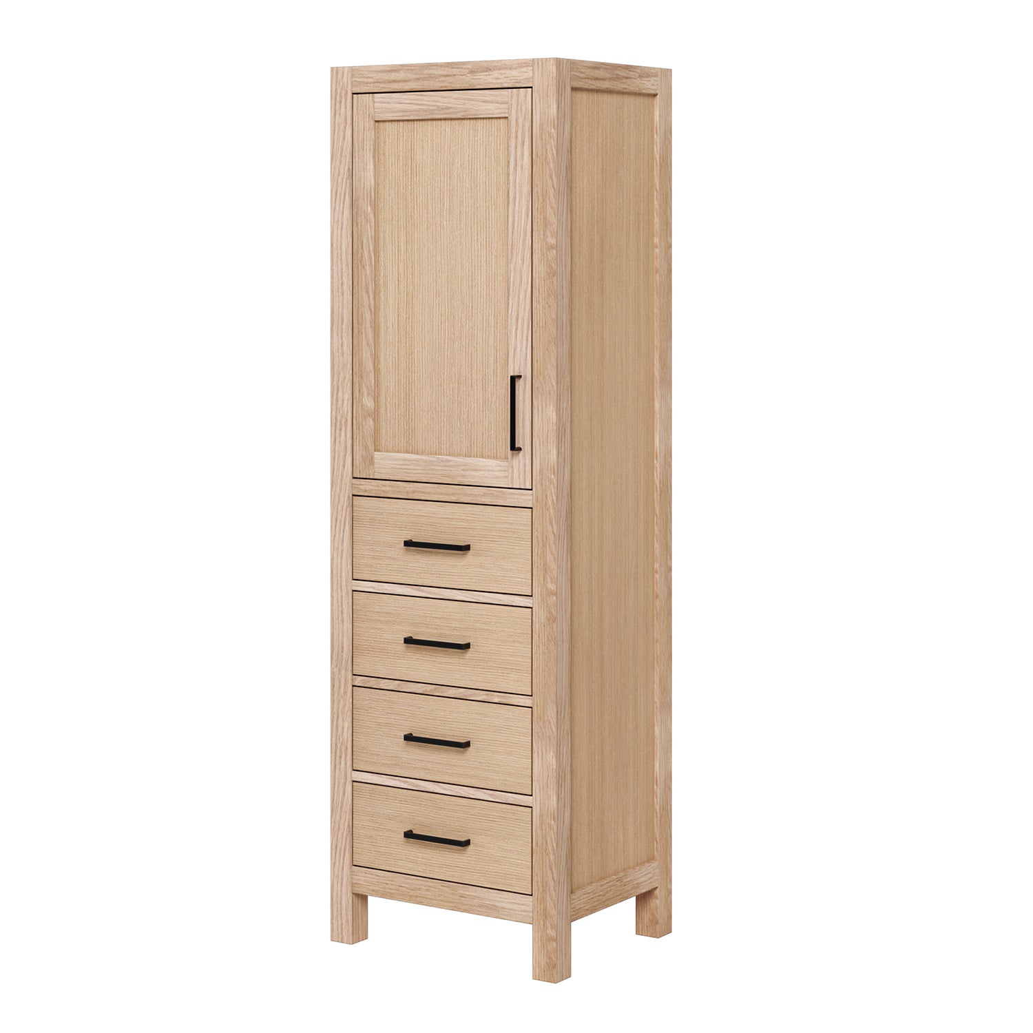 Beckford 2065-inch White Oak base cabinet on white back ground side view