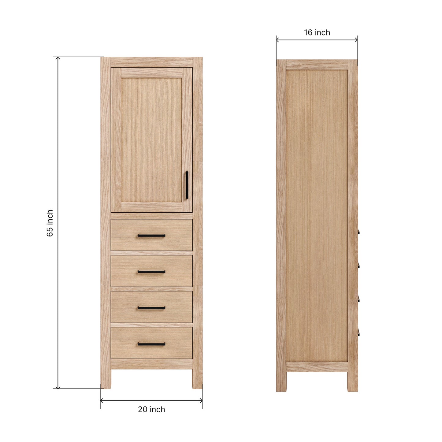 Beckford 2065-inch White Oak base cabinet on dimensions