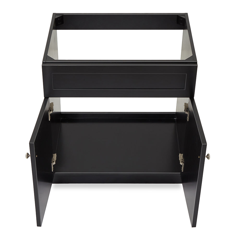 Bradford 30-inch Black base cabinet on white back ground front view open door