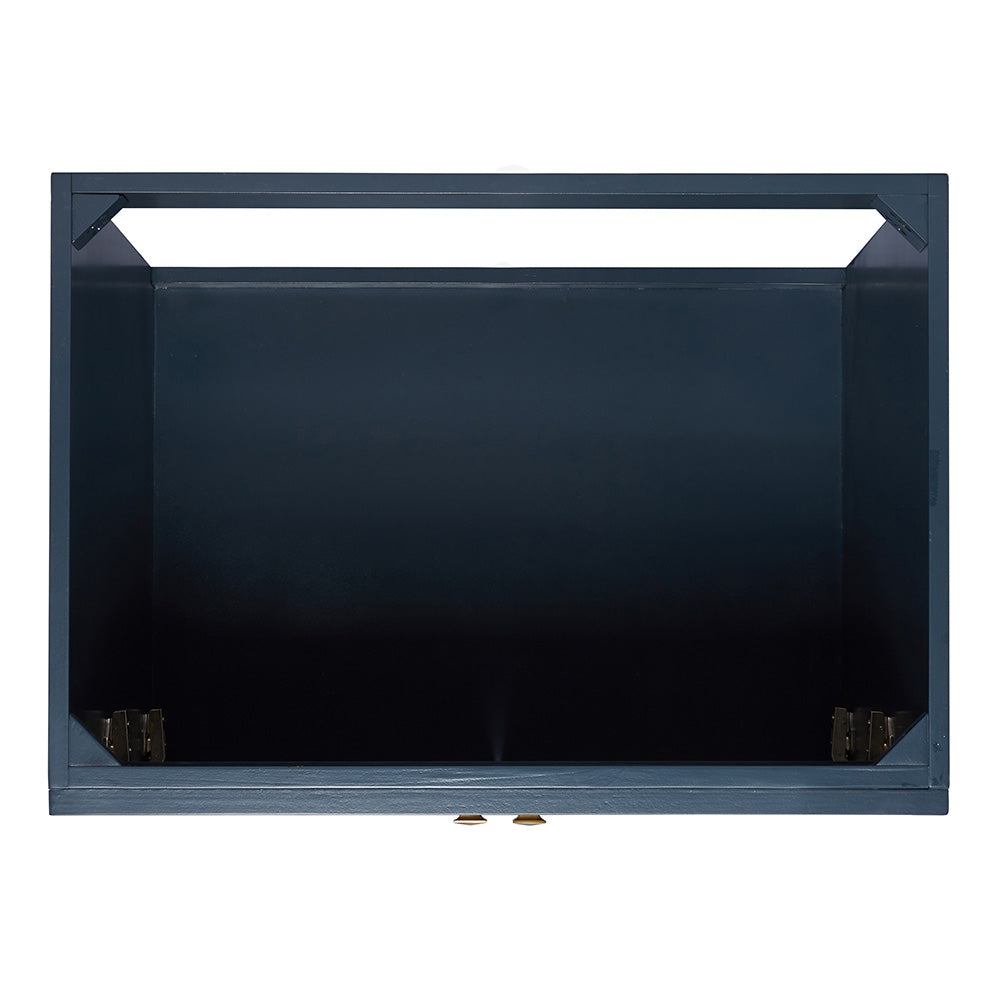 Bradford 30-inch Midnight Blue base cabinet on white back ground top down