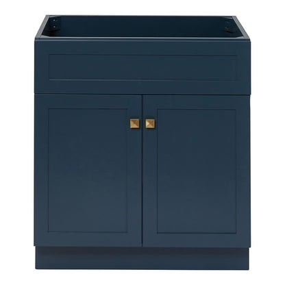 Bradford 30-inch Midnight Blue base cabinet on white back ground front view main image