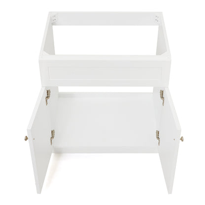 Bradford 30-inch White base cabinet on white back ground front view open door