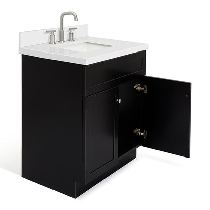 Bradford 30-Inch Black bathroom vanity on white background – product photo 1