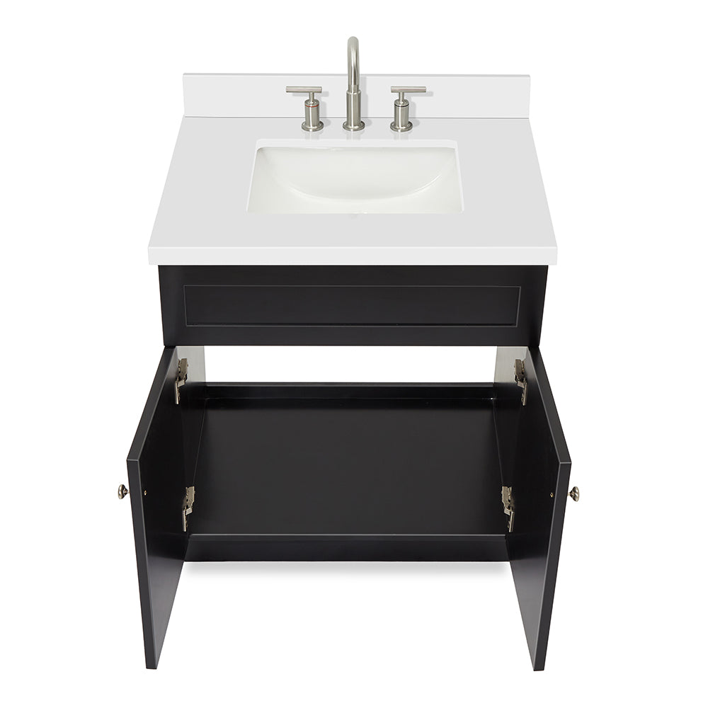 Bradford 30-Inch Black bathroom vanity on white background – product photo 2