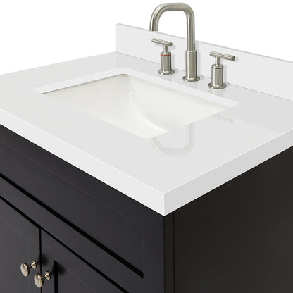 Bradford 30-Inch Black bathroom vanity on white background – product photo 3