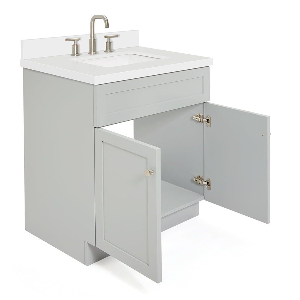 Bradford 30-Inch Grey bathroom vanity on white background – product photo 1