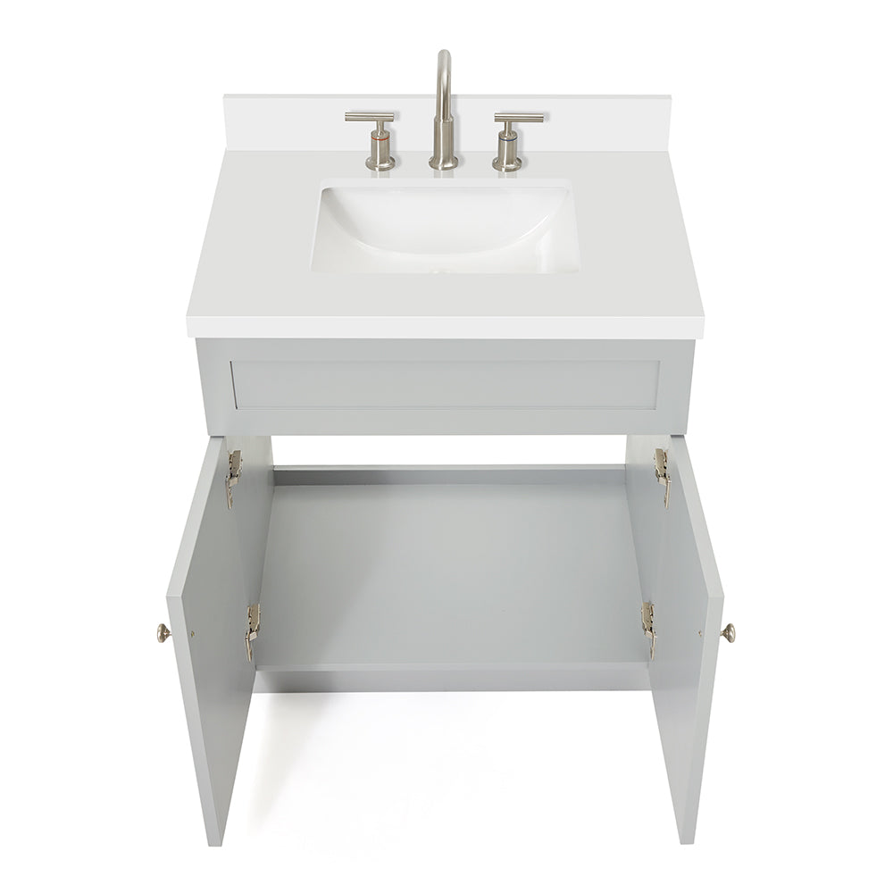 Bradford 30-Inch Grey bathroom vanity on white background – product photo 2