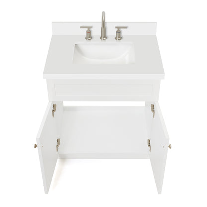 Bradford 30-Inch White bathroom vanity on white background – product photo 2