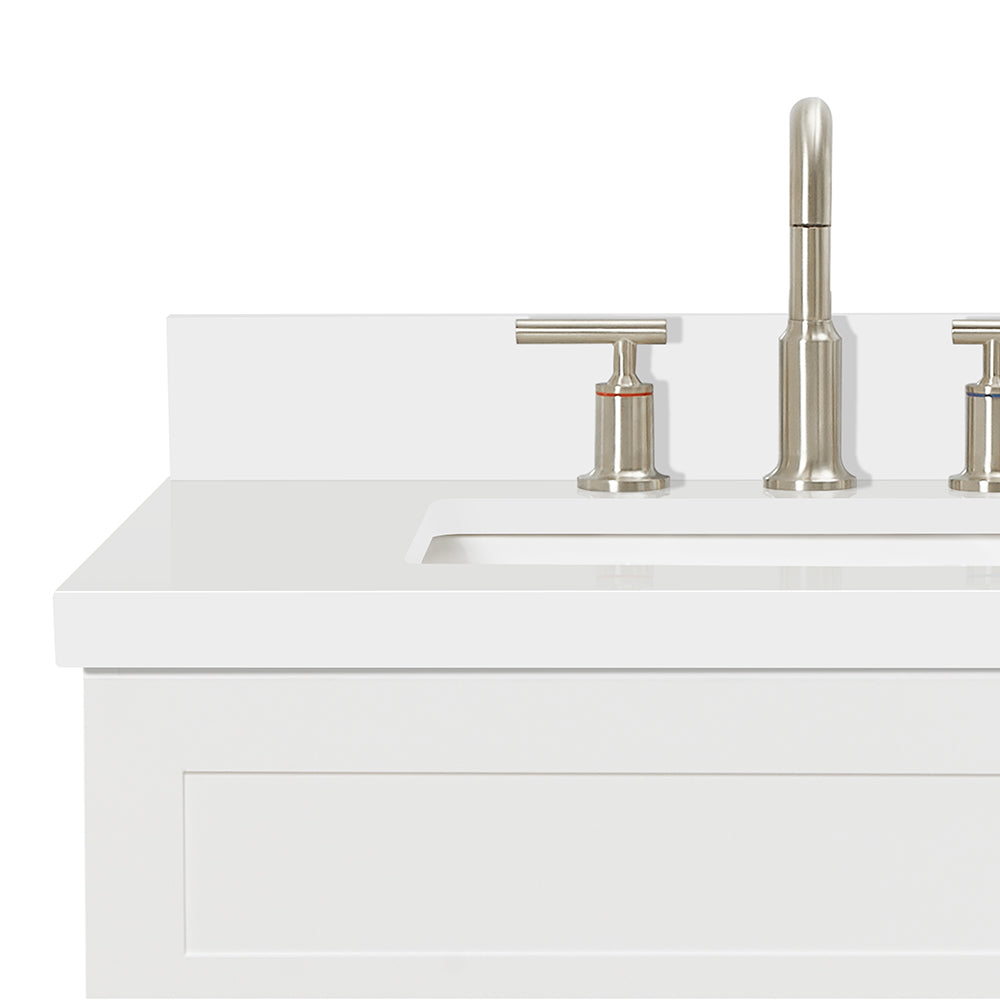 Bradford 30-Inch White bathroom vanity on white background – product photo 5