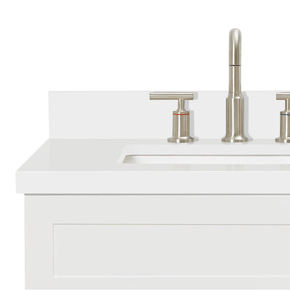 Bradford 30-Inch White bathroom vanity on white background – product photo 5