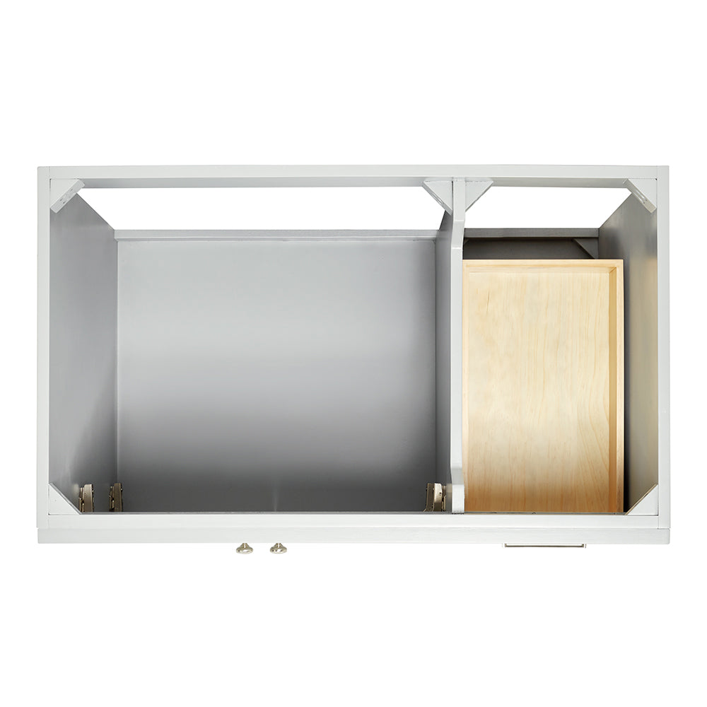 Bradford 36-inch Grey base cabinet on white back ground top down