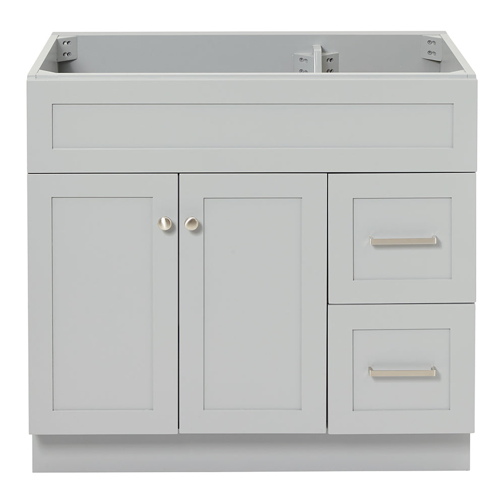 Bradford 36-inch Grey base cabinet on white back ground front view main image