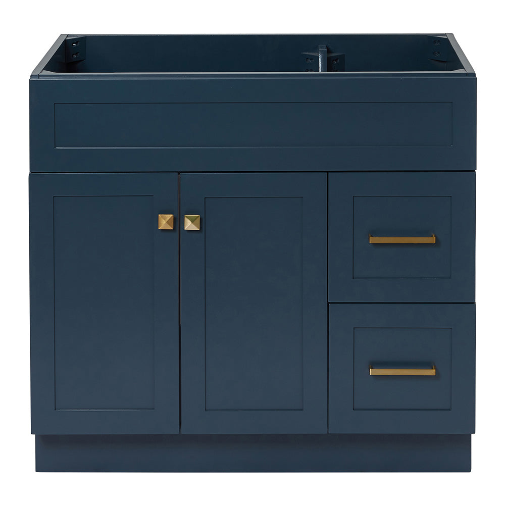 Bradford 36-inch Midnight Blue base cabinet on white back ground front view main image