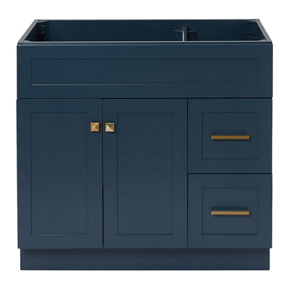 Bradford 36-inch Midnight Blue base cabinet on white back ground front view main image