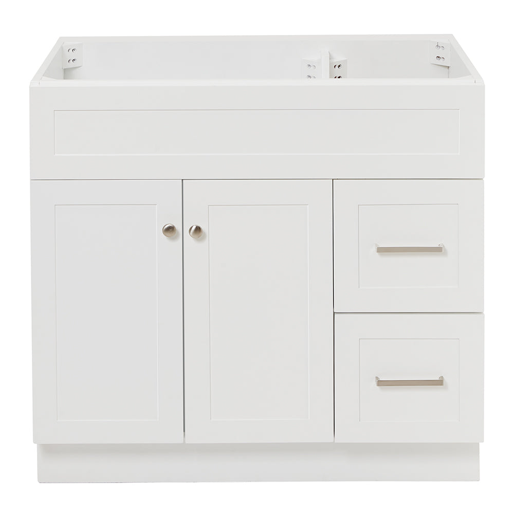 Bradford 36-inch White base cabinet on white back ground front view main image