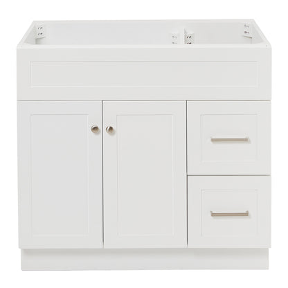 Bradford 36-inch White base cabinet on white back ground front view main image