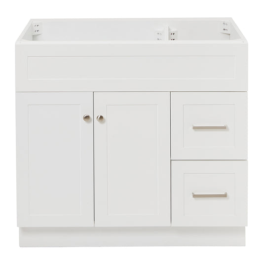 Bradford 36-inch White base cabinet on white back ground front view main image