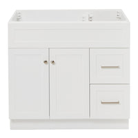 Bradford 36-inch White base cabinet on white back ground front view main image