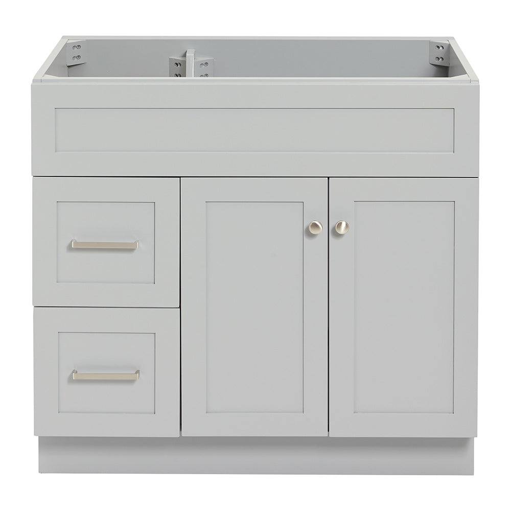 Bradford 36-inch Grey base cabinet on white back ground front view main image