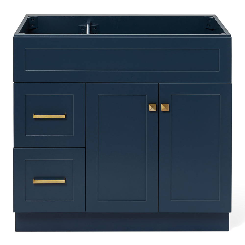 Bradford 36-inch Midnight Blue base cabinet on white back ground front view main image