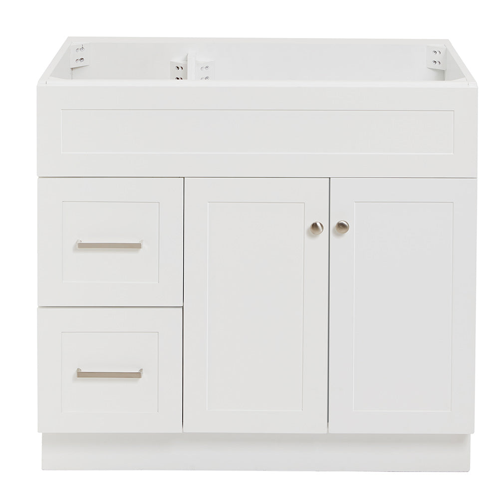 Bradford 36-inch White base cabinet on white back ground front view main image