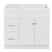 Bradford 36-inch White base cabinet on white back ground front view main image