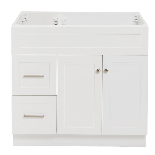 Bradford 36-inch White base cabinet on white back ground front view main image