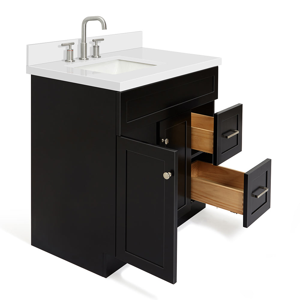 Bradford 36-Inch Black bathroom vanity on white background – product photo 1