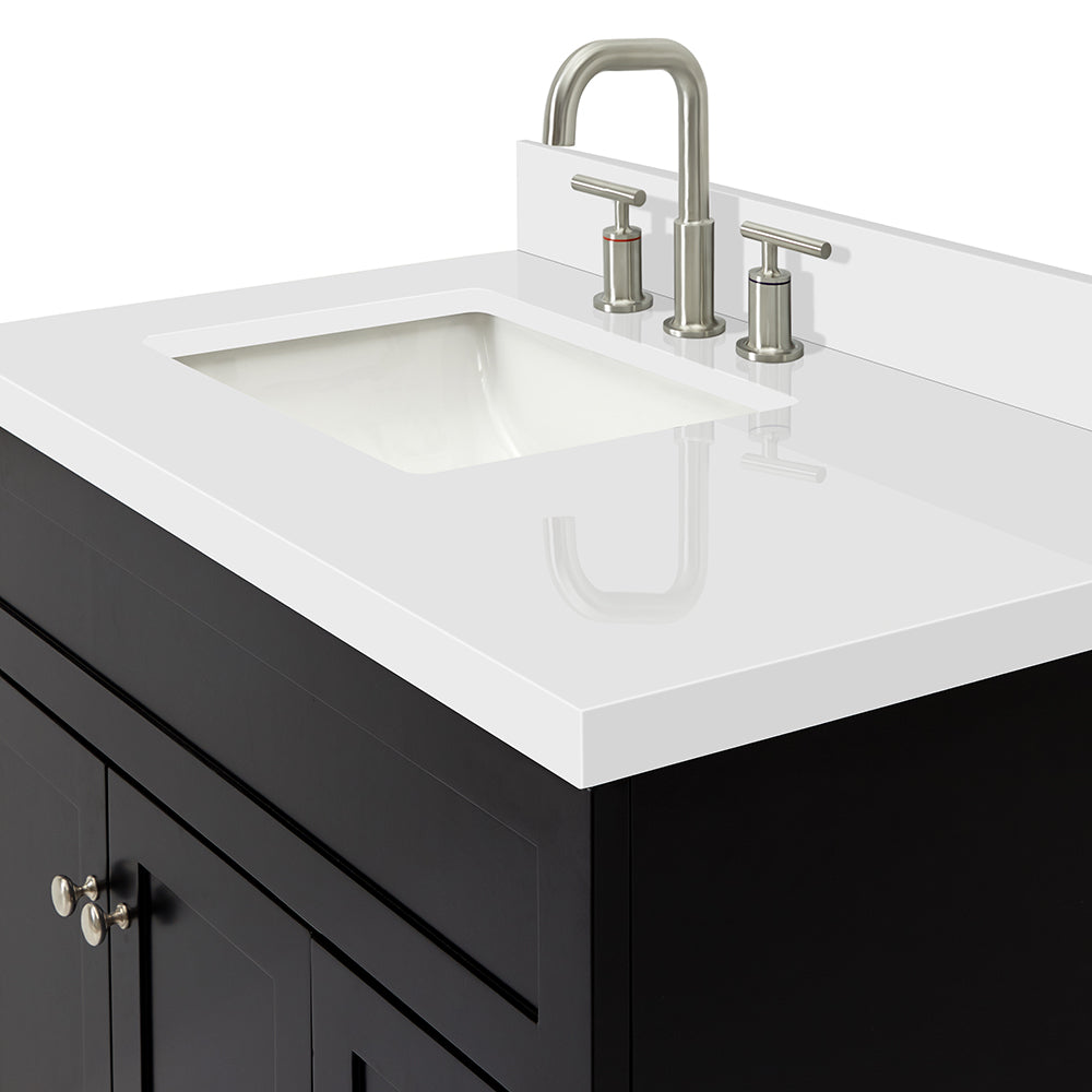 Bradford 36-Inch Black bathroom vanity on white background – product photo 5