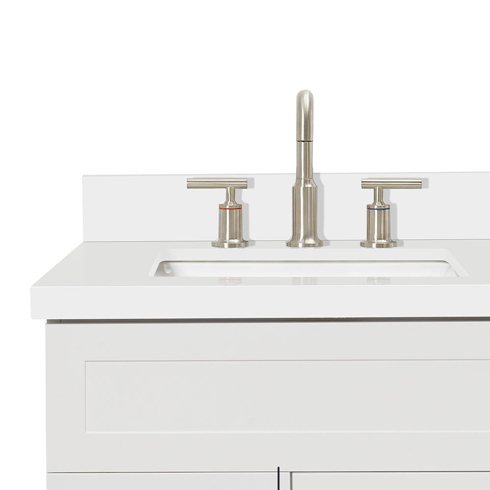 Bradford 36-Inch White bathroom vanity on white background – product photo 5
