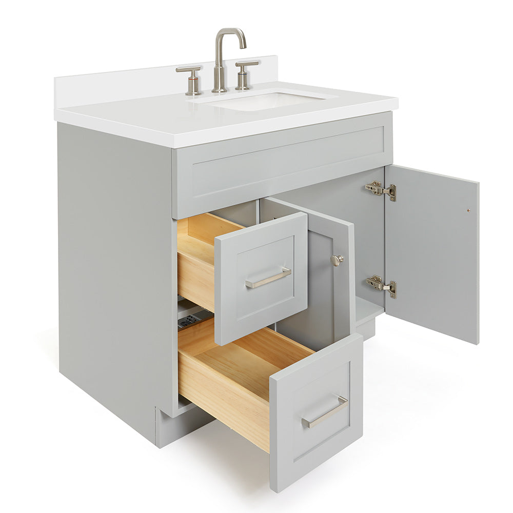 Bradford 36-Inch Grey bathroom vanity on white background – product photo 2