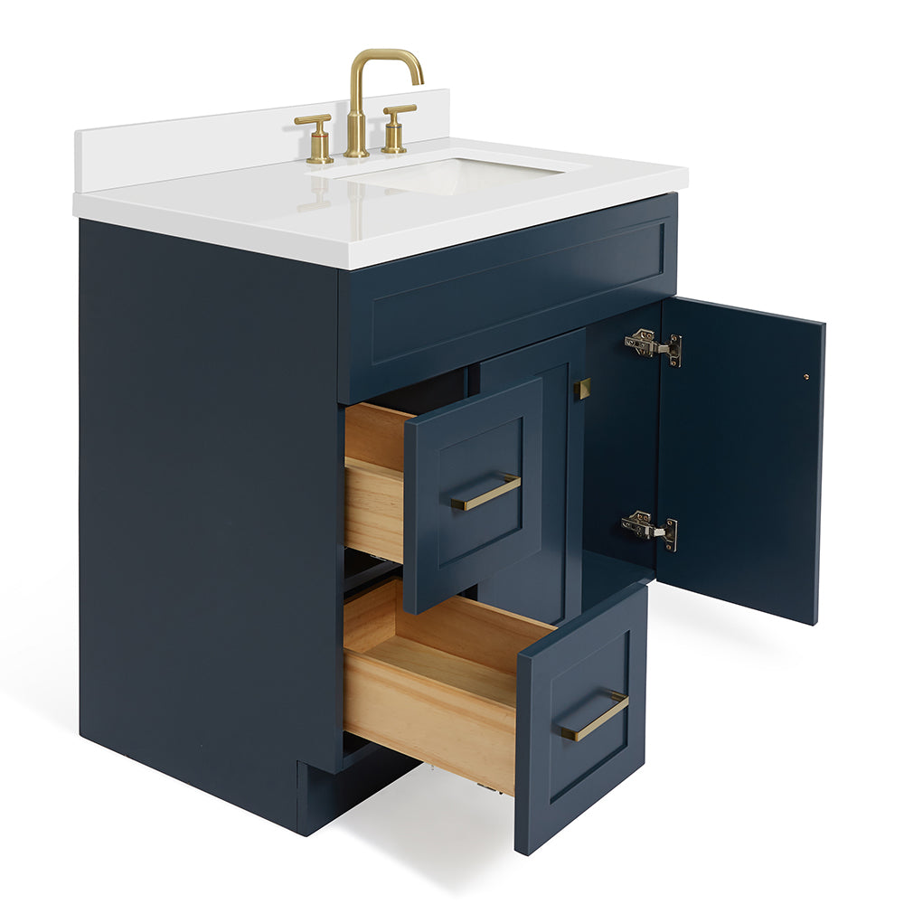 Bradford 36-Inch Midnight Blue bathroom vanity on white background – product photo 1