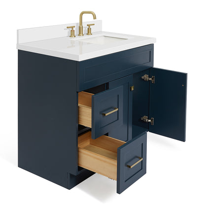 Bradford 36-Inch Midnight Blue bathroom vanity on white background – product photo 1