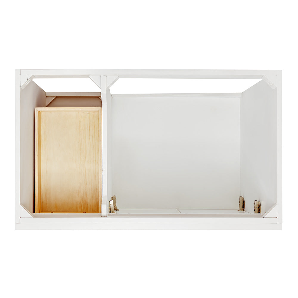 Bradford 36-Inch White bathroom vanity on white background – product photo 3