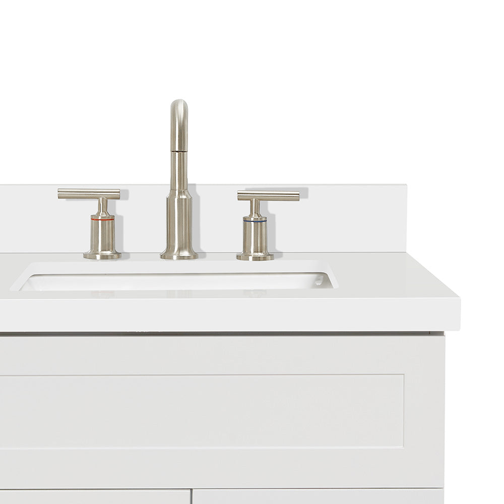 Bradford 36-Inch White bathroom vanity on white background – product photo 5