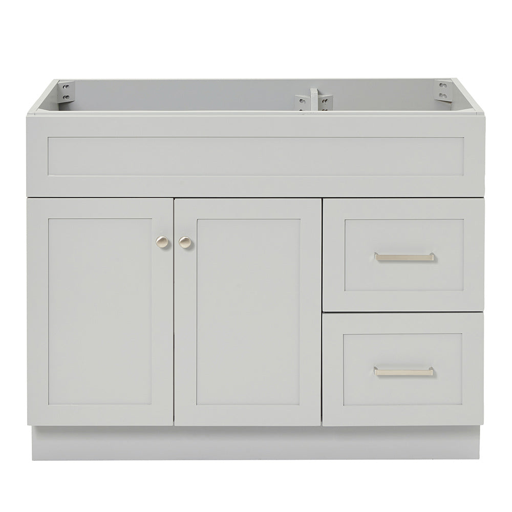 Bradford 42-inch Grey base cabinet on white back ground front view main image