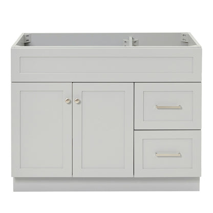 Bradford 42-inch Grey base cabinet on white back ground front view main image