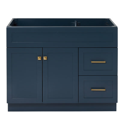 Bradford 42-inch Midnight Blue base cabinet on white back ground front view main image