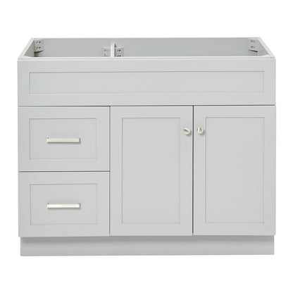 Bradford 42-inch Grey base cabinet on white back ground front view main image