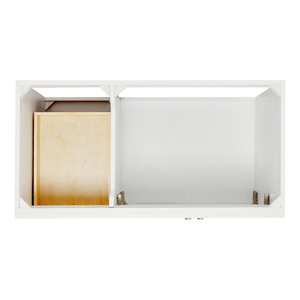 Bradford 42-inch White base cabinet on white back ground top down