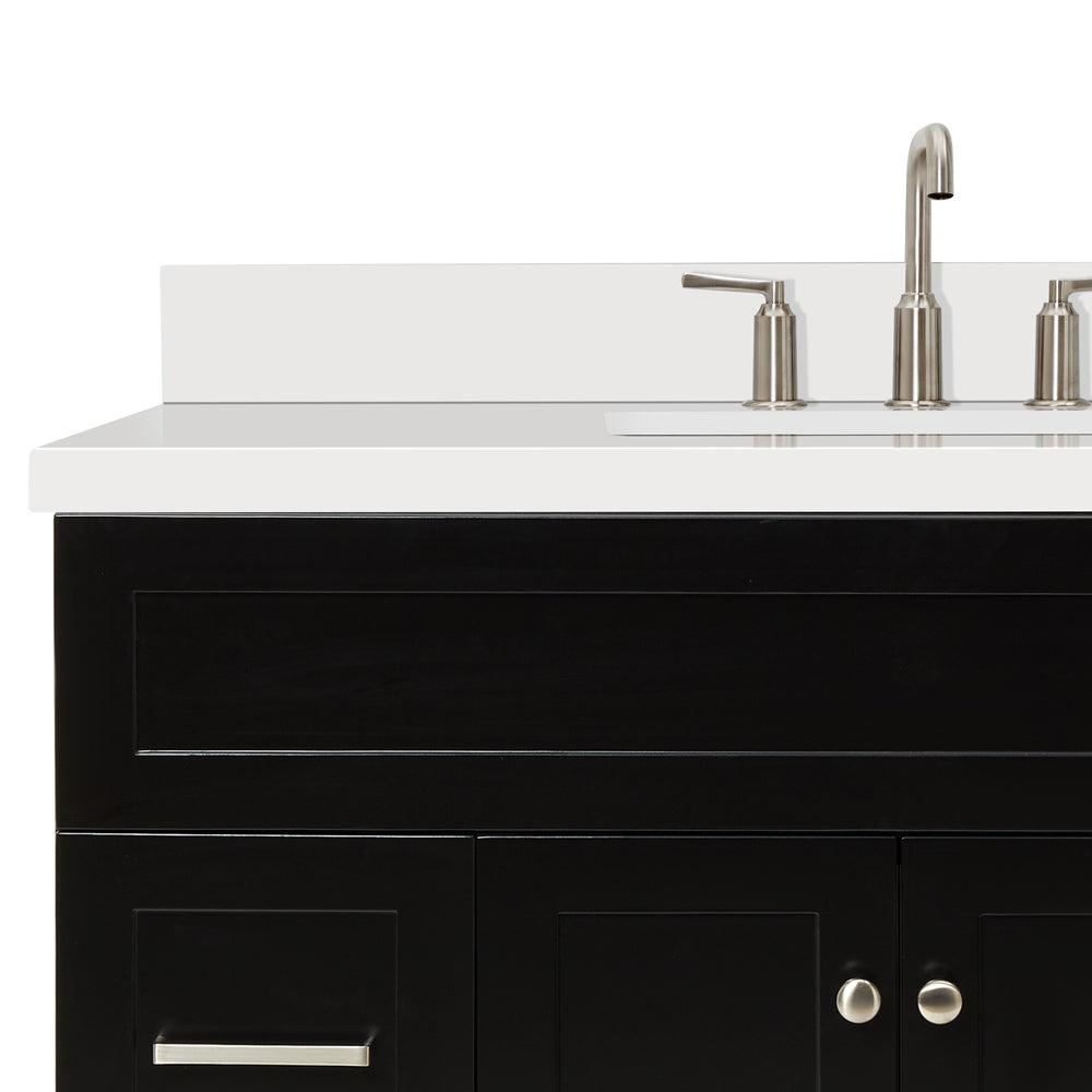 Bradford 42-Inch Black bathroom vanity on white background – product photo 4