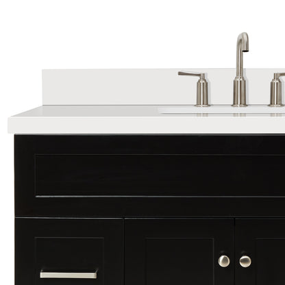 Bradford 42-Inch Black bathroom vanity on white background – product photo 4