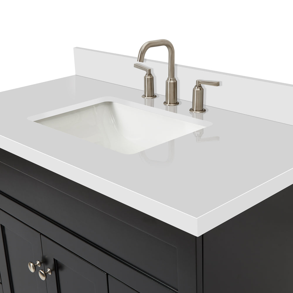 Bradford 42-Inch Black bathroom vanity on white background – product photo 5