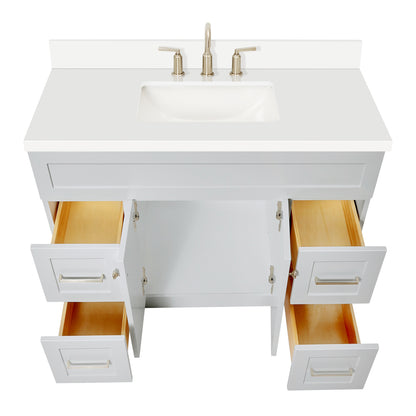 Bradford 42-Inch Grey bathroom vanity on white background – product photo 2
