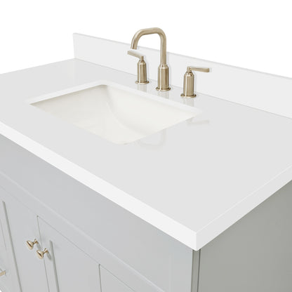 Bradford 42-Inch Grey bathroom vanity on white background – product photo 4